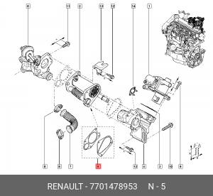 Комп прокладок клапана рециркуляции (мет RENAULT 7701 478 953 7701478953 RENAULT