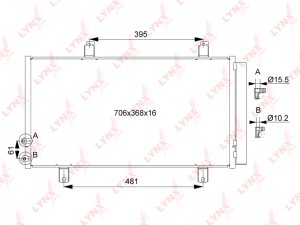 радиатор кондиционера с осушителем!\ Toyota Camry 2.4-3.5 06-14, Lexus ES350 06- RC0104 LYNXAUTO