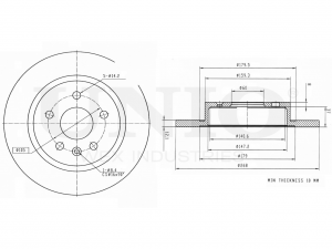 Диск тормозной задний BRD-20023 UNIO