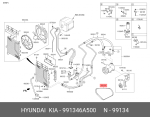 Ремень приводной клиновой 17х900 HYUNDAI HD120 кондиционера OE 991346A500 HYUNDAI KIA