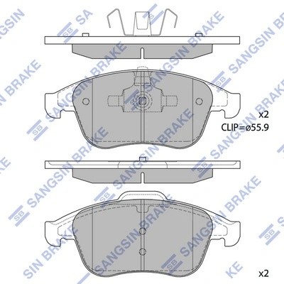 Колодки тормозные дисковые Renault Laguna III 2.0/2.0DCi/3.0/3.5 07 SP1516 SP1516 SANGSIN