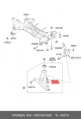 кольцо стопорное!\ Hyundai Accent 5451831600 HYUNDAI