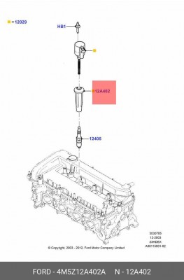 4M5Z-12A402-A Наконечник катушки зажигания 4M5Z-12A402-A FORD