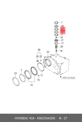Кольцо уплотнительное HYUNDAI KIA OE 456233A200 HYUNDAI KIA