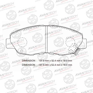 Колодки тормозные дисковые Avantech передние (противоскрипная пластина в компл.) AV1002 AVANTECH