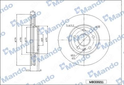 TOYOTA RAV 4 (2006-2013) 296 мм MBC030212 MANDO