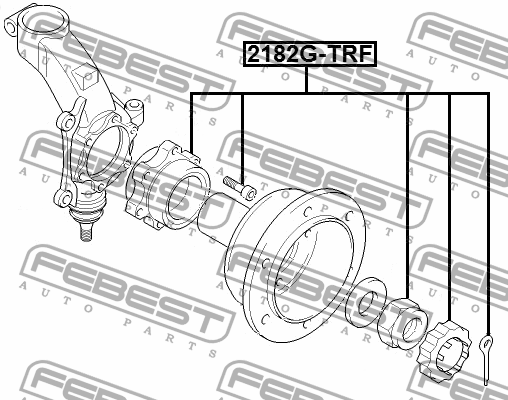 к-кт подшипника ступицы перед.!\ Ford Transit 00-03 2182G-TRF FEBEST