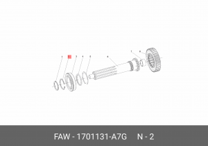 Кольцо стопорное FAW J6 КПП OE 1701131-A7G FAW