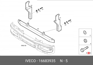 Болт IVECO крепления двигателя (М16х130) ОЕ 16683935 IVECO