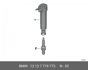 Свеча зажигания MOTO BMW S 1000 R / RR / XR , G 310 GS / R 12127719772 12 12 7 719 772 BMW