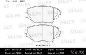 Колодки тормозные передние (Смесь Semi-Metallic) TOYOTA RAV4 II 00-06 (TRW GDB32 E100503 MILES