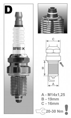 Свеча зажигания TUNING RACING DR15ZC (1126) DR15ZC BRISK