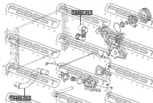 Патрубок системы охлаждения CHEVROLET CRUZE 2010-2017 10460-001 10460-001 FEBEST