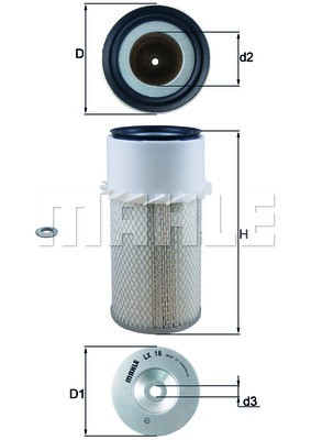 MITSUBISHI H100/L300 2.3D/2.5D LX16 MAHLE KNECHT