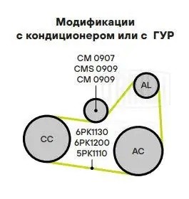 Ролик генер. Renault Logan (04-)/Lada Largus (12-) 1.4/1.6 8V (с ГУР без конд.)  CM 0907 TRIALLI