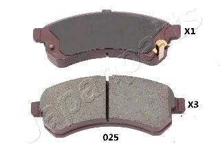 Комплект тормозных колодок, дисковый тормоз PA-025AF JAPAN PARTS GROUP