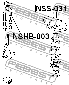 Опора амортизатора задняя NISSAN PRIMERA P12 2001-2007 NSS-031 NSS-031 FEBEST