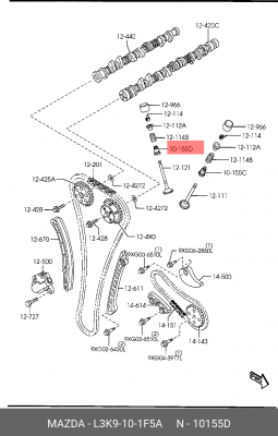Колпачок MAZDA CX-7 (07-) маслоотражательный выпускной OE L3K9-10-1F5A MAZDA