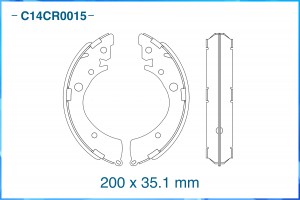 Тормозные колодки задние барабанные Low Metallic C14CR0015 C14CR0015 CWORKS