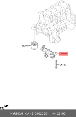 Насос масляный HYUNDAI Starex H-1 (07-) (2.4) OE 213102C201 HYUNDAI KIA