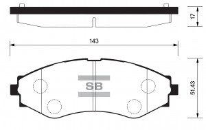 Колодки тормозные DAEWOO Nexia,Nubira CHEVROLET Lacetti (03-) передние (4шт.) SA SP1103 SANGSIN