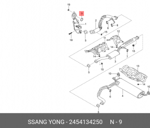 Прокладка SSANGYONG Torres (22-) трубы приемной (кольцо) OE 2454134250 SSANG YONG