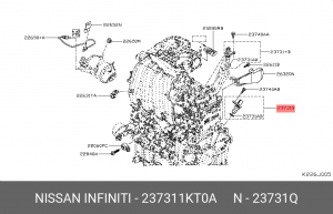 датчик положения коленвала!\ Nissan Micra/Note/Qashqai 1.6 05> 23731-1KT0A NISSAN