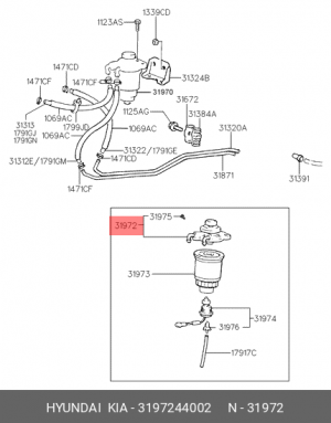 Корпус топливного фильтра 3197244002 HYUNDAI KIA