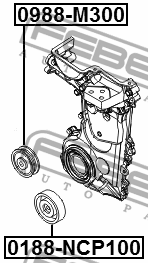Ролик обводной DAIHATSU SIRION M300 2004-2010 0988-M300 0988-M300 FEBEST