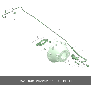 Муфта УАЗ-3151,3741 соединительная трубопровода тормозного М12х1 (ОАО УАЗ) 045150350600900 UAZ UAZ