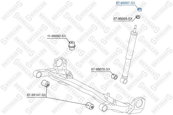 OE[9094801031]!втулка амортизатора\Toyota RAV 4 00>/Land Cruiser #J6# 87-90/ #J7 87-98087-SX STELLOX