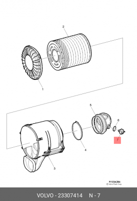Датчик давления воздуха Volvo вакуумный 23307414 VOLVO