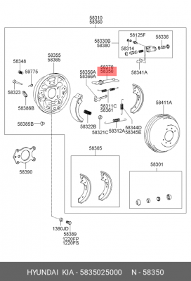 рычаг тормозных колодок регулировочный!\ Hyundai Accent 5835025000 HYUNDAI