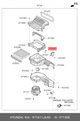 Привод HYUNDAI Solaris (11-) заслонки отопителя №1 OE 971611JAA0 HYUNDAI KIA