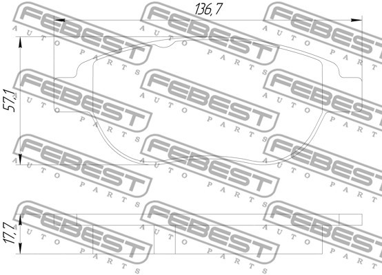 Колодки тормозные передние 2501-C4F FEBEST