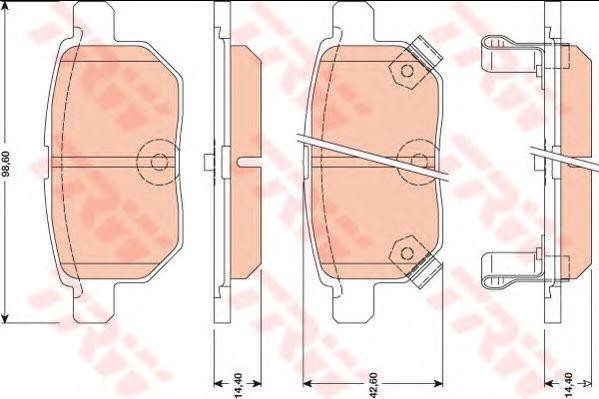 Колодки тормозные TOYOTA Auris,Corolla (07-) задние (4шт.) TRW GDB3454 TRW