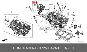 ВЫКЛЮЧАТЕЛЬ В СБОРЕ, СИНХРОНИЗАЦИЯ КЛАПАНА ДАВЛЕНИЯ МАСЛА 372505A2A01 HONDA