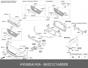 Рамка фары противотуманной HYUNDAI Sonata (17-) (LED) левая OE 86521C1AB0EB HYUNDAI KIA