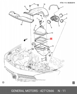ФИЛЬТРУЮЩИЙ ЭЛЕМЕНТ ВОЗДУШНОГО ФИЛЬТРА ДВИГАТЕЛЯ 42712666 42712666 GENERAL MOTORS
