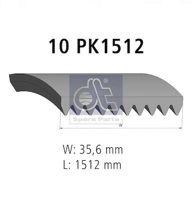 Ремень приводной поликлиновой 10PK1512 DT 2.15384 DIESEL TECHNIC