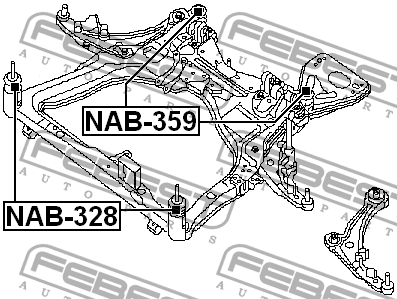 Сайлентблок подрамника задний NAB-359 NAB-359 FEBEST