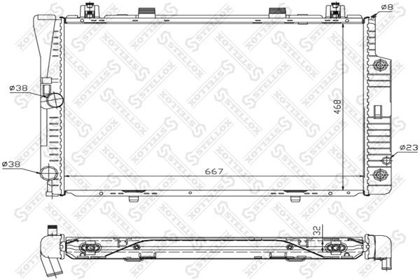 радиатор системы охлаждения!\ MB W140 2.8/3.0 92-98 10-25425-SX STELLOX