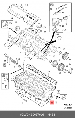 прокладка ГБЦ! Volvo S60/S80/V70/XC70/XC90 30637066 VOLVO