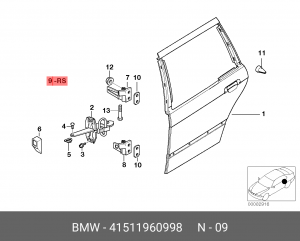 ремкомплект петли двери!\ BMW Е36/E39/Z3 91-03 41 51 1 960 998 BMW