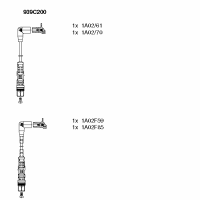 Провод высоковольтный VW Caddy (96-03) комплект BREMI 939C200 BREMI