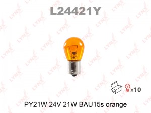 PY21W 24V-21W BAU15S ЖЁЛТАЯ L24421Y LYNXAUTO