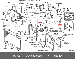 хомут! (м)\ Toyota Auris (E15) 06-12 90466-35001 TOYOTA