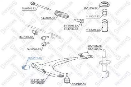 сайлентблок рычага пер.!\ Hyundai Coupe 96-00 87-51012-SX STELLOX