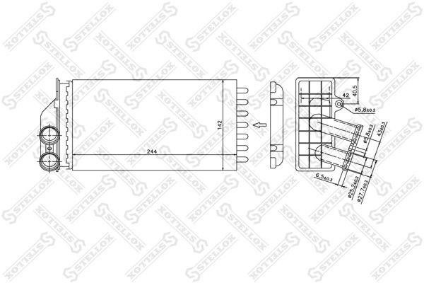 радиатор печки!\ Citroen C4, Peugeot 307 1.4-2.0 02> 10-35103-SX STELLOX