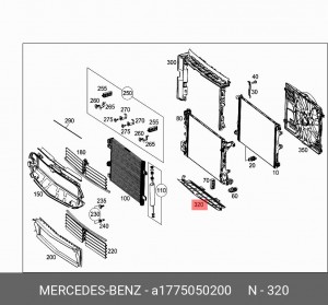 Воздуховод MERCEDES A (W177) радиатора OE A 177 505 02 00 MERCEDES BENZ